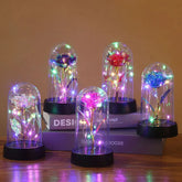 🌹✨ A Magical Glow for Mum’s Heart – Galaxy Rose with Lights in Glass Dome 💖🌌 - ThiGui